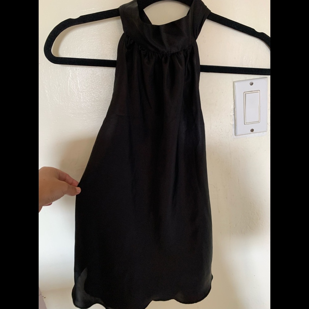 4 for $20 - Sleeveless and backless silk black top
